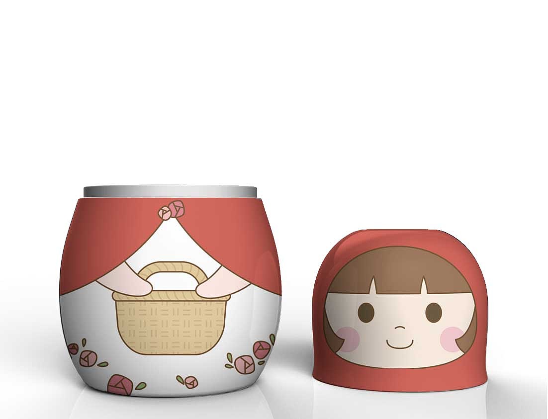 杯盖拿起来,可以用作另外一个小茶杯