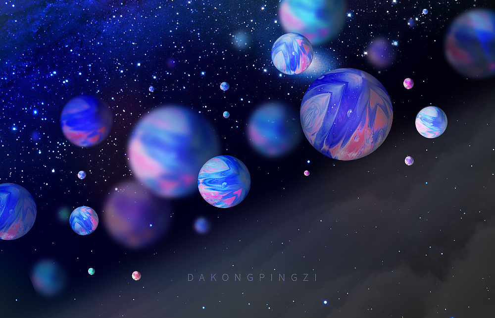 梦中五彩斑斓的星球