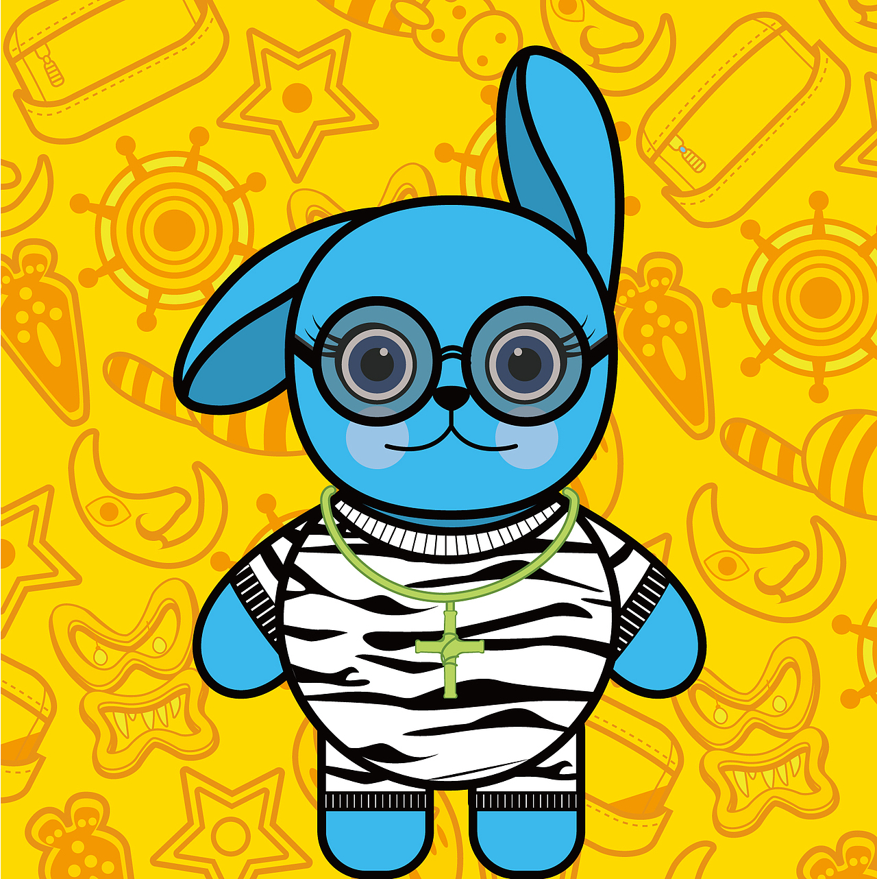 设计饼干详情页思美人妲己陪你玩儿标签卡通形象兔子动物卡通动物作品