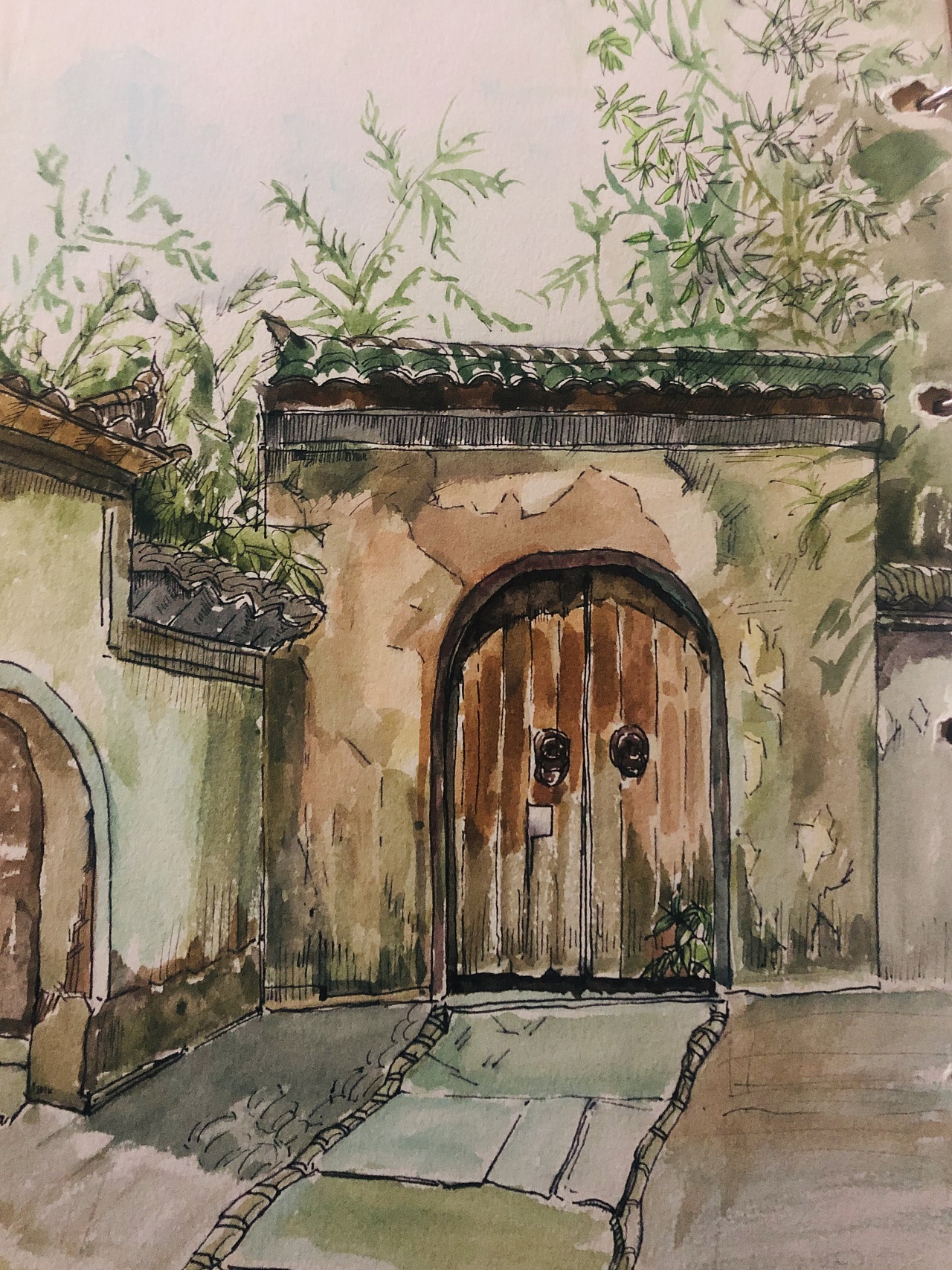 钢笔淡彩-风景写生习作