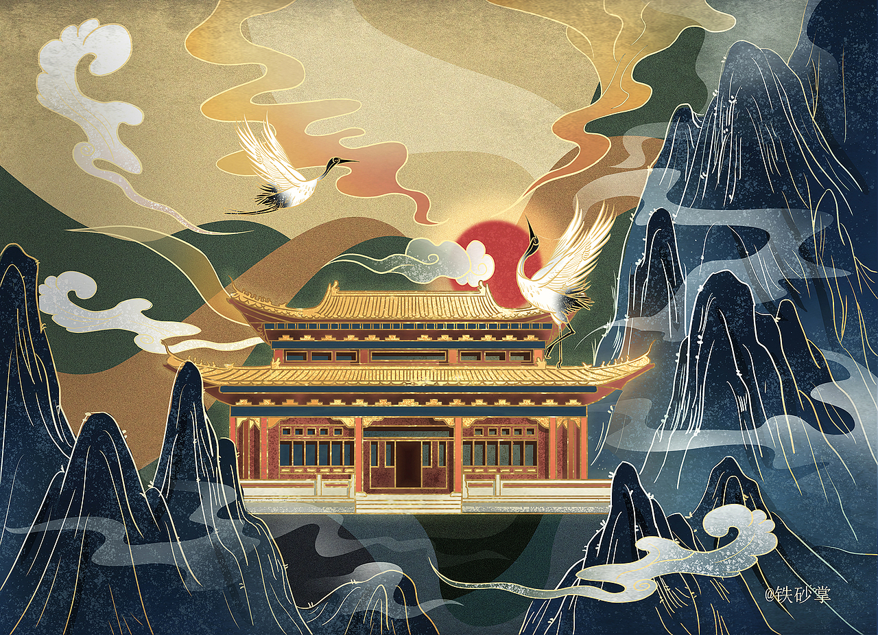 国风古建筑（图ZMjQwMjc2OTUy） - 商业插画 - 站酷设计师修炼铁砂掌Duang原创素材 - 站酷ZCOOL