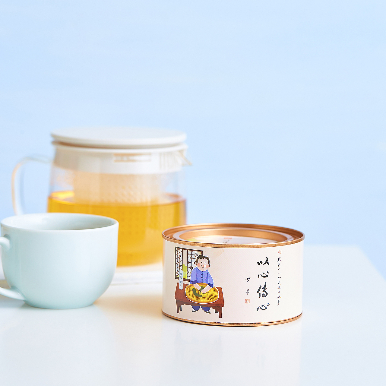 诚茶馆包装插画