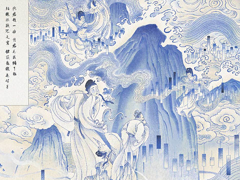 蚂蚁教投基地国风插画