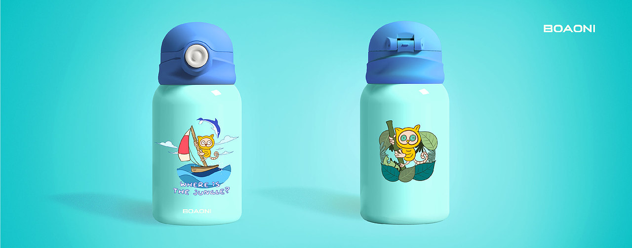 一部分保温杯插画图案以及配色方案