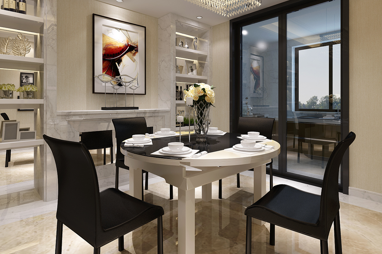 新中式3D渲染 实木餐桌 新中式餐桌椅 北欧餐桌|工业/产品|生活用品|留白设计工坊 - 原创作品 - 站酷 (ZCOOL)