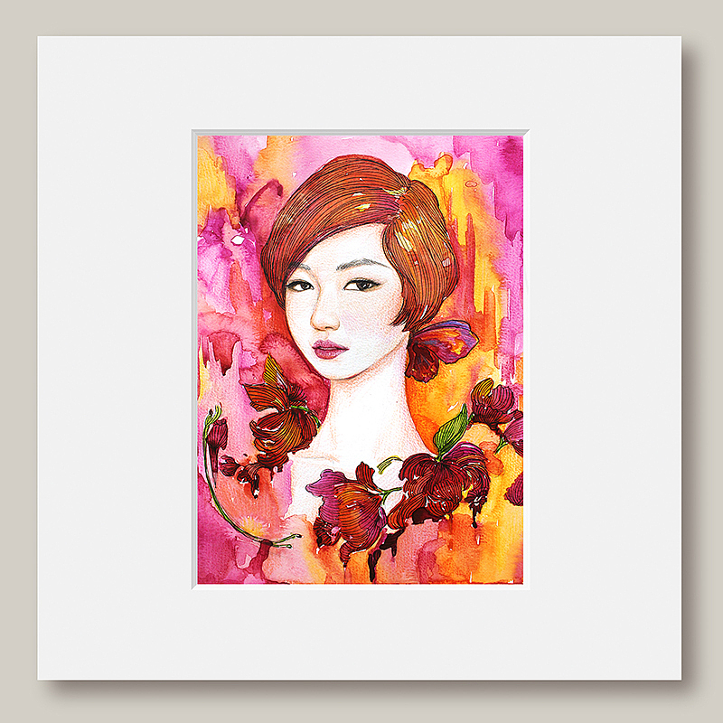 泼彩线条 妹子画（图ZMjM0NTE4ODg=） - 商业插画 - 站酷设计师二饼子原创素材 - 站酷ZCOOL