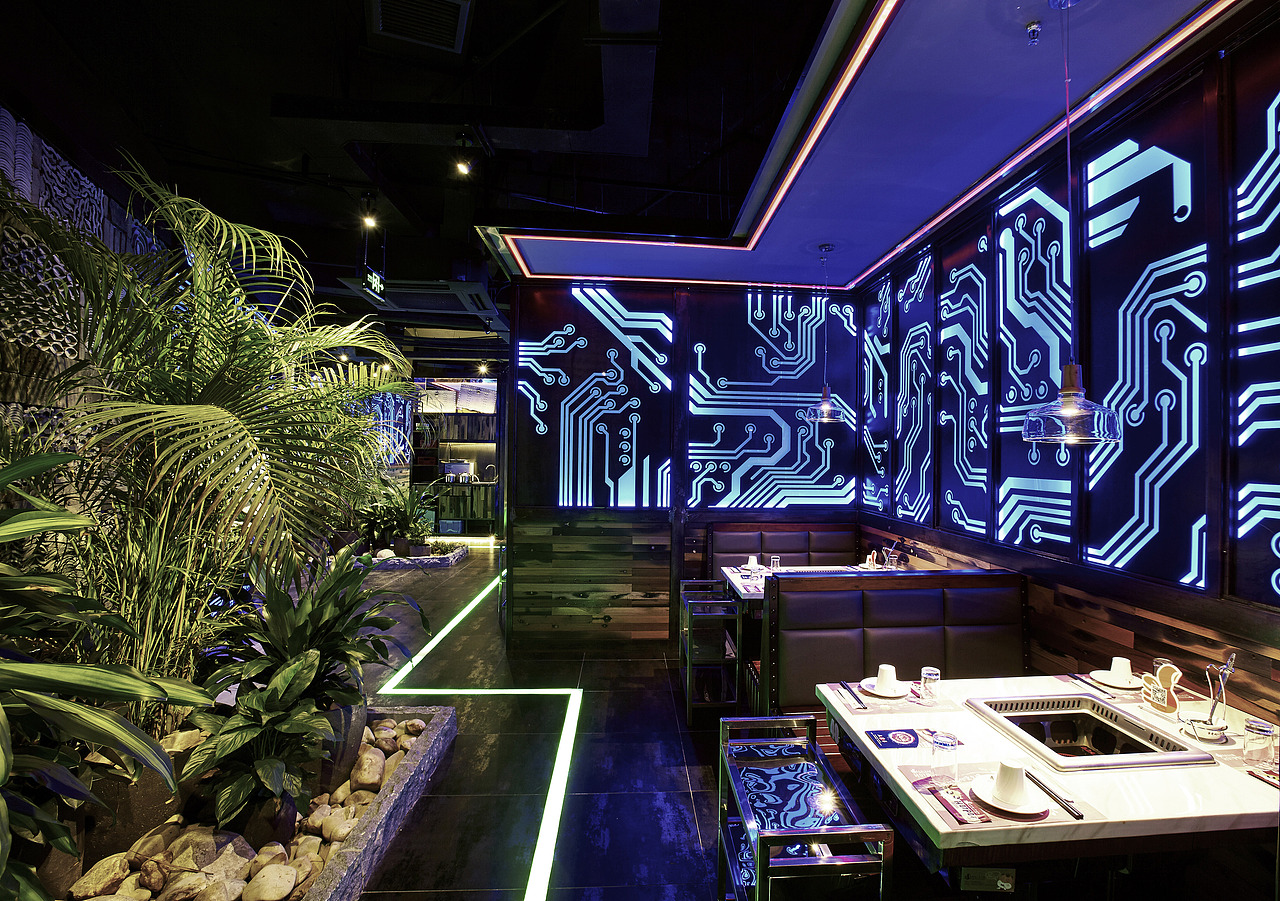 兰州火锅店设计|兰州火锅店装修公司|电竞风主题火锅店（图ZMTU0NjQ5NDQ0） - 家装设计 - 站酷设计师兰州火锅店装修_原创素材 - 站酷ZCOOL