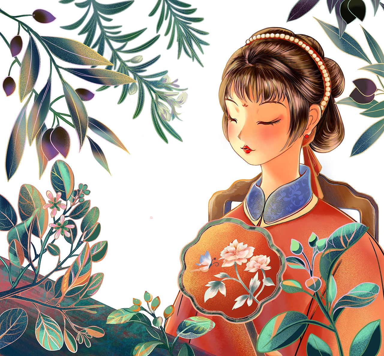 插画练习:红火小日子