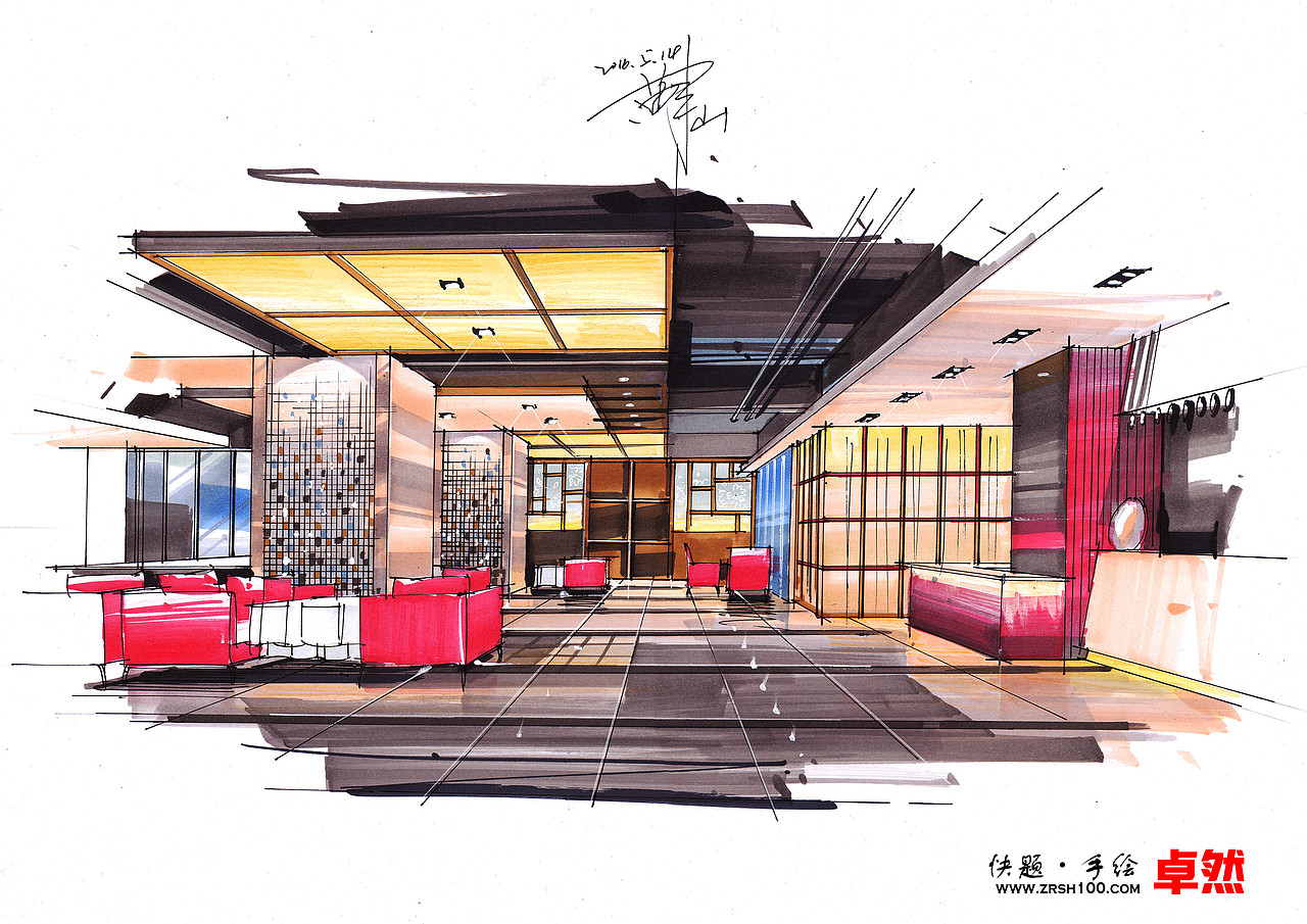 【卓然手绘】室内作品