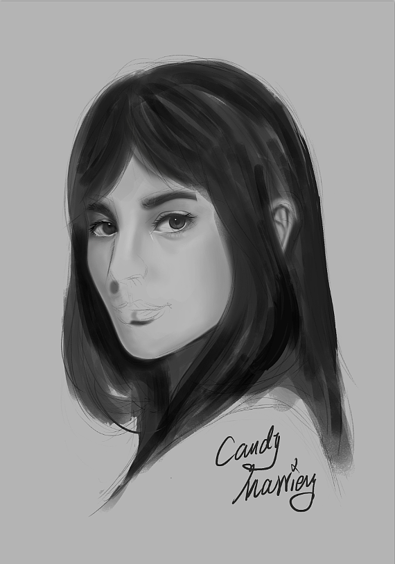 一张漂亮的黑白小姐姐的头像