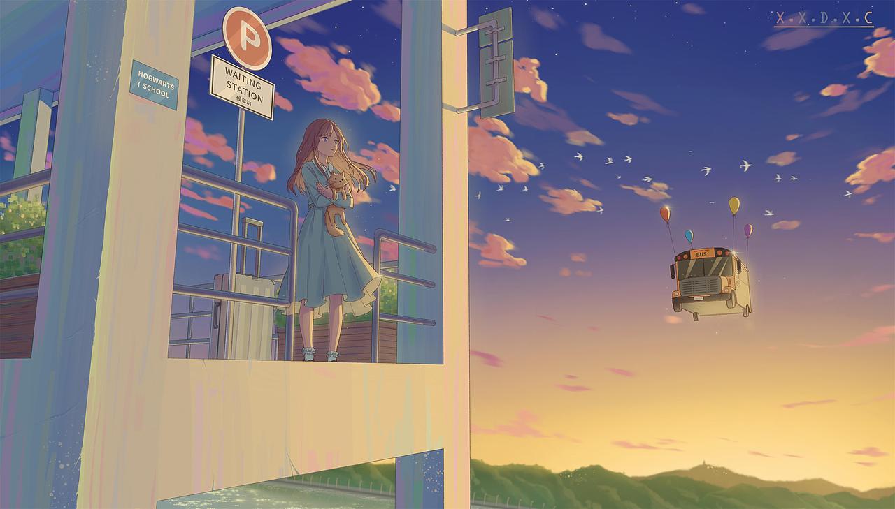 —站台系列插画—（图ZMjE4MzkzOTg4） - 创作习作 - 站酷设计师唏嘘的星辰原创素材 - 站酷ZCOOL