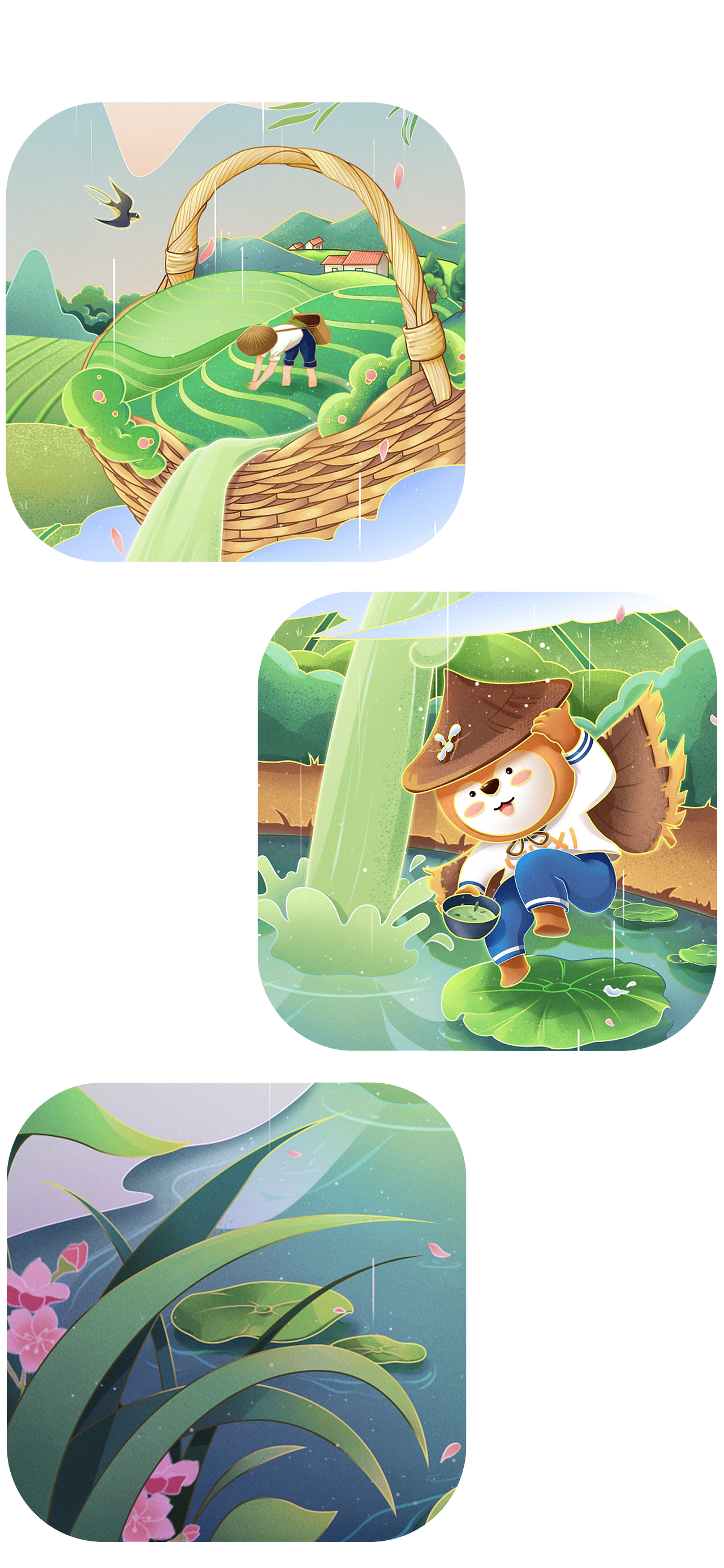 无锡融创2022年节日节气稿——谷雨（图ZMjk4MTM2MTMy） - 商业插画 - 站酷设计师此木勿空原创素材 - 站酷ZCOOL