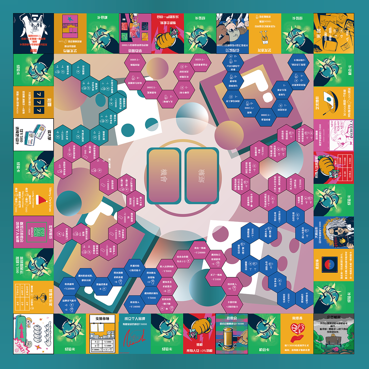 《Noah & Isebella Monopoly·艺术家之旅》（图ZMjQyNTcwNzQw） - 商业插画 - 站酷设计师杂念个仔原创素材 - 站酷ZCOOL