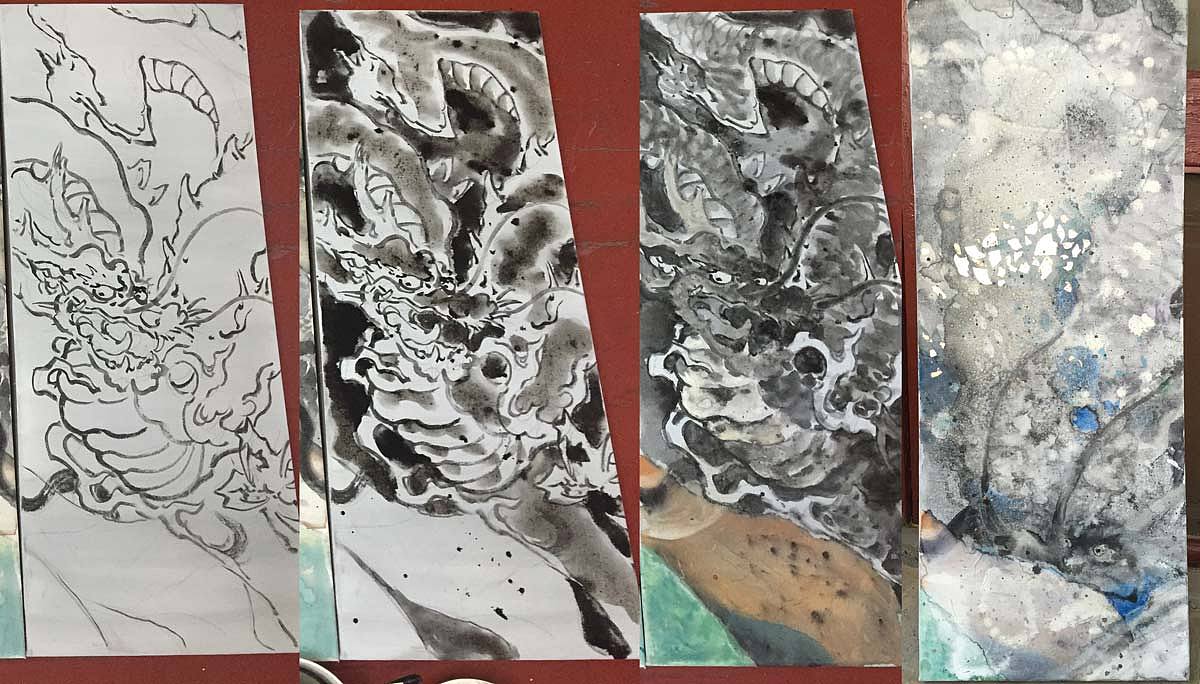 【新岩彩】立粉贴金！油画布上的水墨味儿（图ZMjkzNTM4ODA=） - 绘画 - 站酷设计师莲羊原创素材 - 站酷ZCOOL