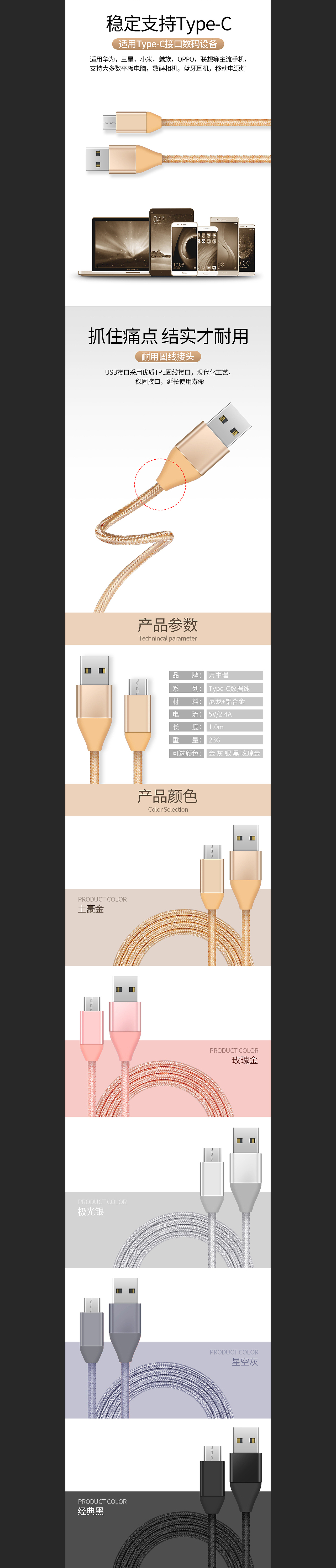 Type-C数据线 详情页（图ZMTM3MjE1ODA4） - 电商 - 站酷设计师九零devise原创素材 - 站酷ZCOOL