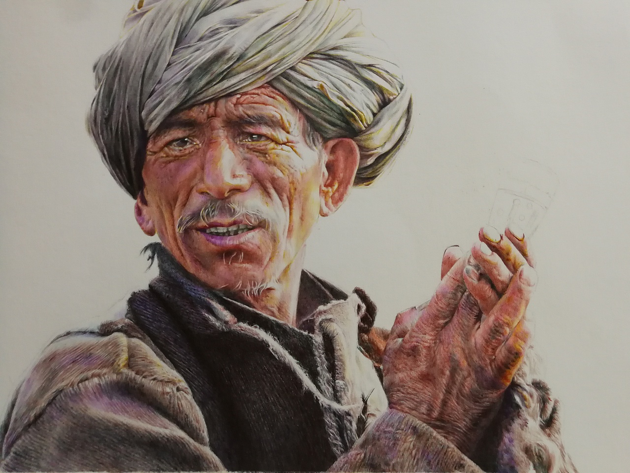 彩色圓珠筆作品《祈福》（圖ZMTYxODA3NTgw） - 繪畫 - 站酷設(shè)計(jì)師浩軒手繪原創(chuàng)素材 - 站酷ZCOOL