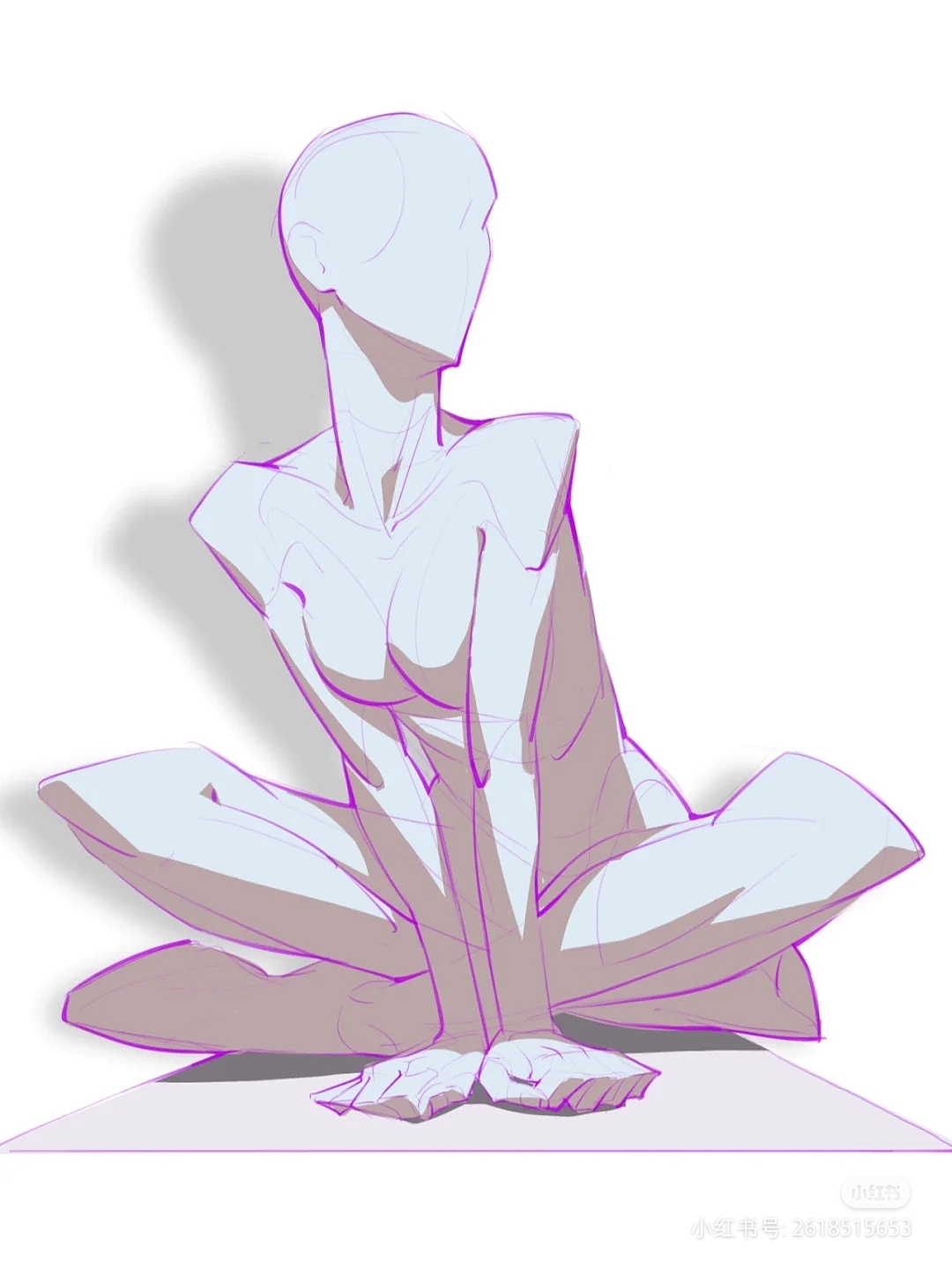风化的女性坐姿动态