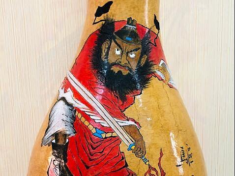 钟馗神威  雨漫刀刻葫芦艺术品