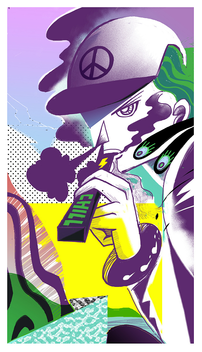 深圳  |  设计爱好者 朋友开始卖电子烟了,真的很chill 原创  -  插画