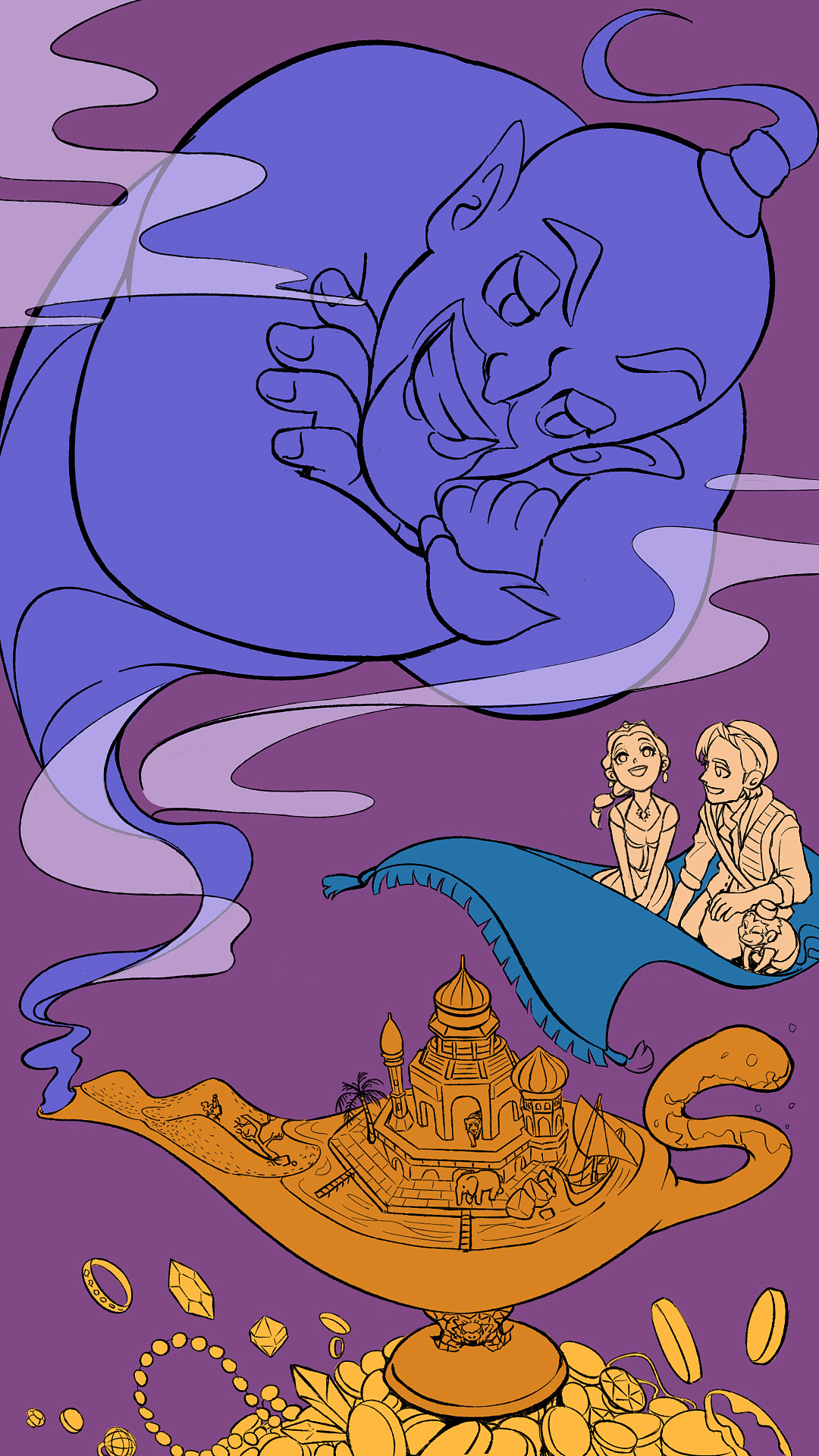 阿拉丁#电影插画海报再创作