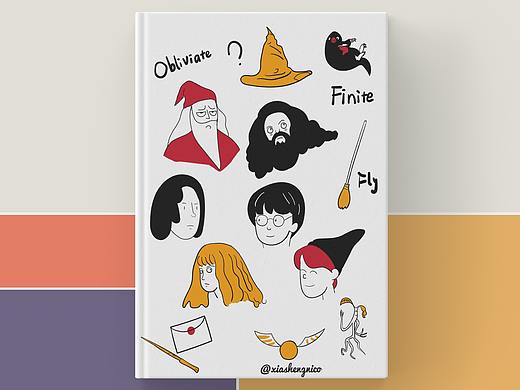 原创插画设计-Doodle风格之哈利波特人物（个人主页-ZNDgzMjMwOTI=） - 创作习作 - 站酷设计师夏生nico原创素材 - 站酷ZCOOL