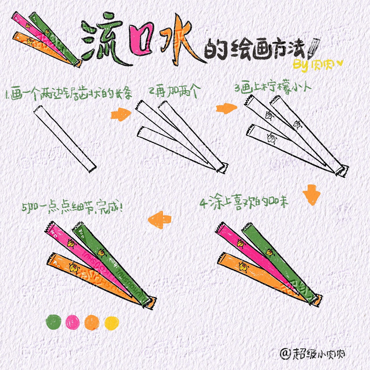 简笔画插图|回忆零食|简笔画排版教程