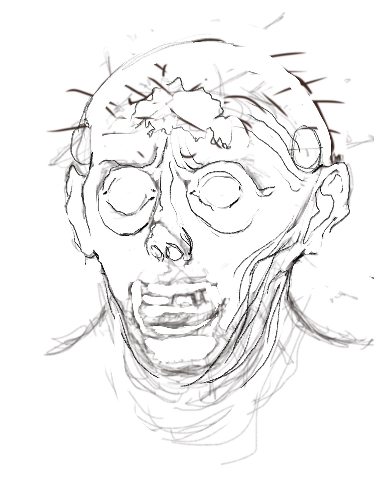 练习| 想象丧尸人物线稿