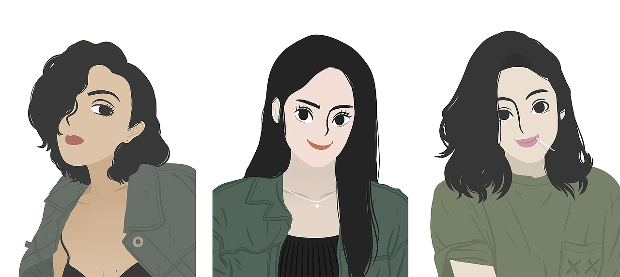 绿色的女孩们（图ZNDgzNDA3NzI=） - 创作习作 - 站酷设计师谢凸原创素材 - 站酷ZCOOL