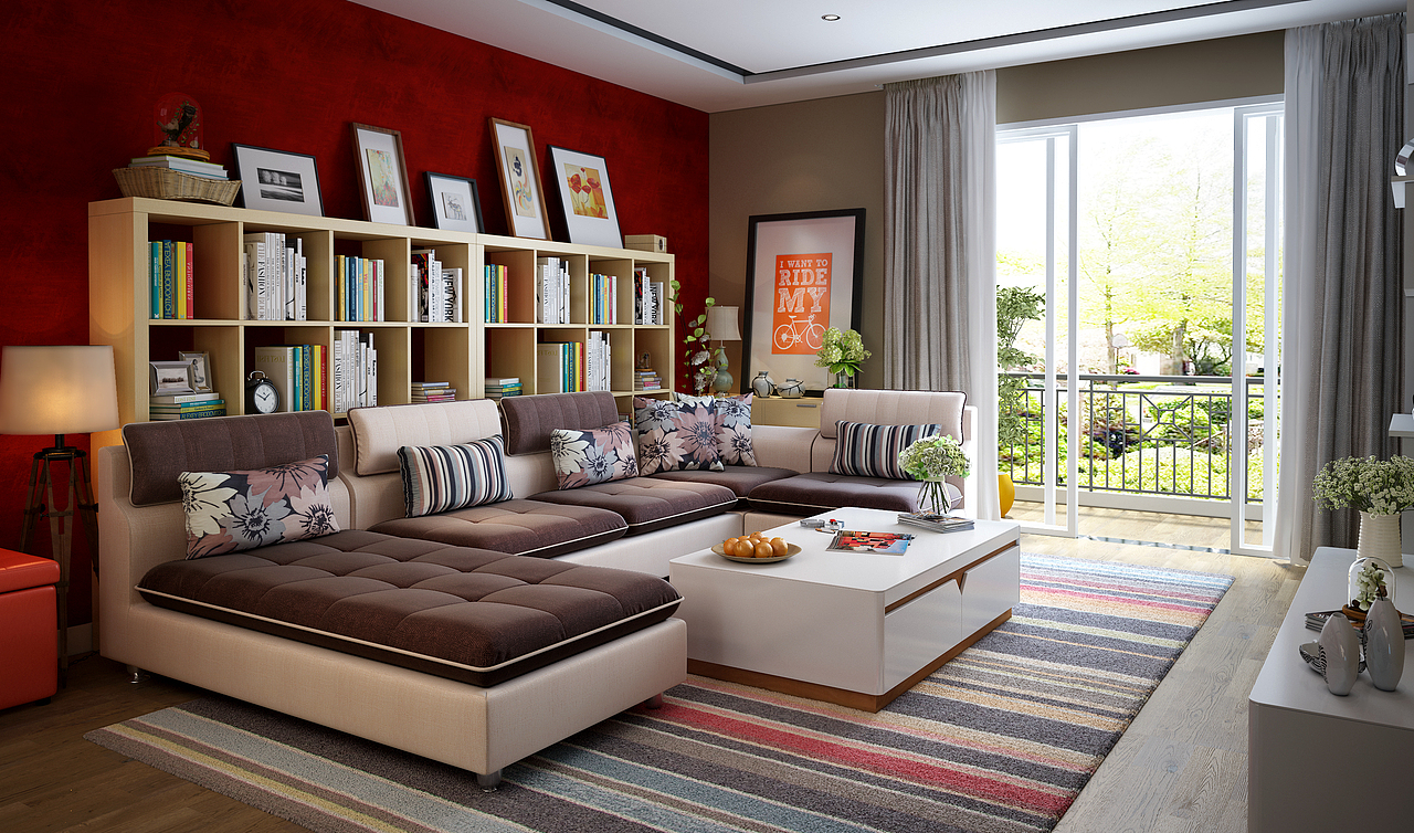 年轻时尚沙发,布艺沙发,现代简约沙发3D效果 Furniture designer