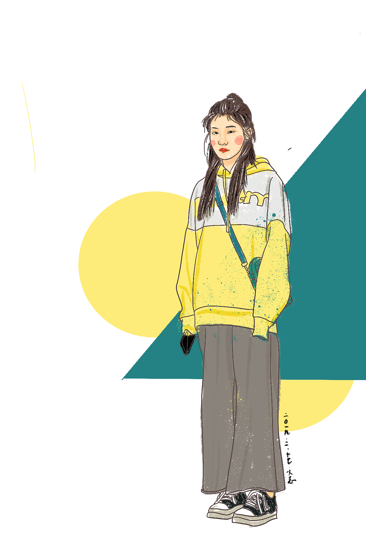 现代街拍人物插画（图ZMTYxMTIwNDIw） - 创作习作 - 站酷设计师大志唯一账号原创素材 - 站酷ZCOOL