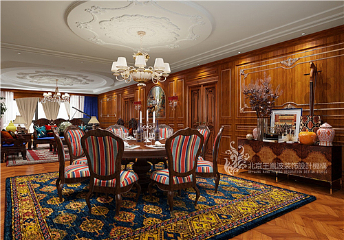 美式混搭风格别墅设计【王凤波设计机构新作】马头琴之家