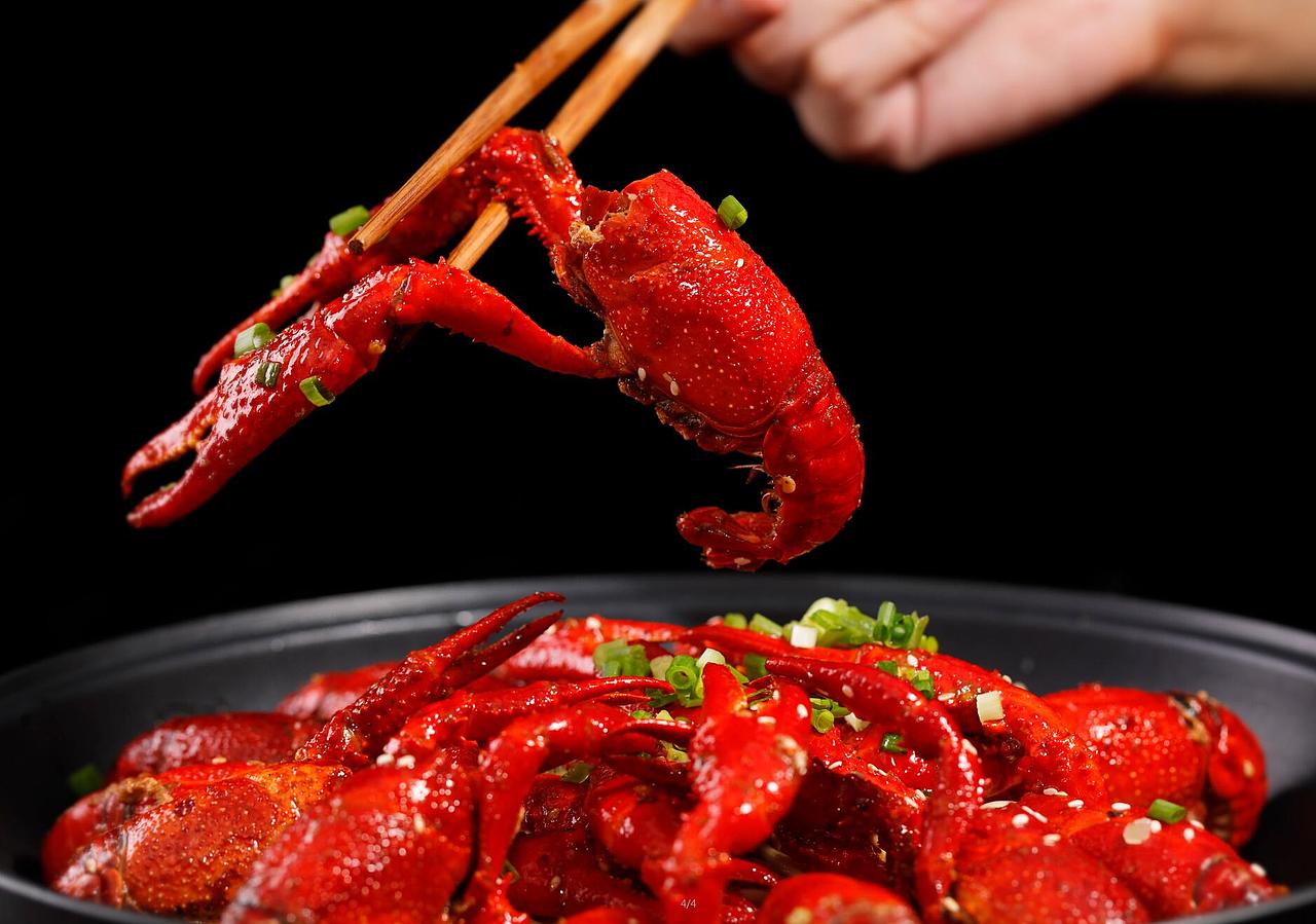 长沙特产小龙虾美团外卖夜宵基围虾拍摄