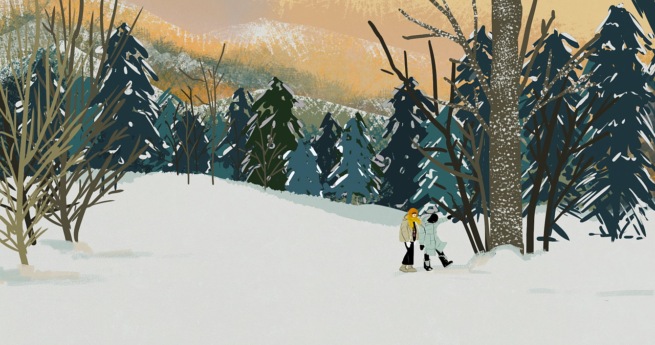 雪地里|插画|创作习作|姜花花 - 原创作品 - 站酷 (zcool)
