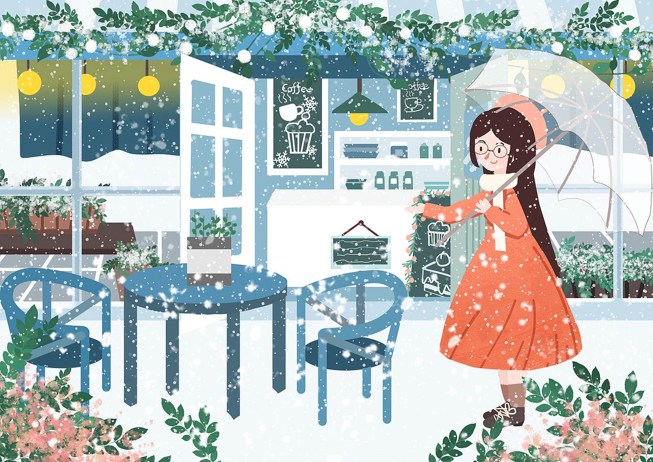 下雪的冬天（图ZMTkzOTU5MzIw） - 商业插画 - 站酷设计师斑点小哥哥原创素材 - 站酷ZCOOL