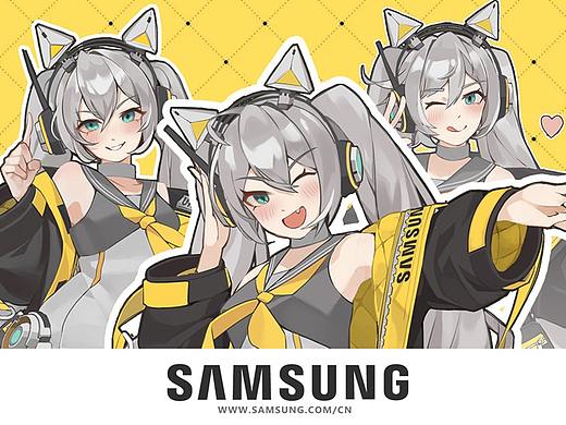 三星智慧顯示器二次元IP形象S醬（個人主頁-ZNTM1MjY4ODg=） - IP形象 - 站酷設(shè)計師雨山矛木原創(chuàng)素材 - 站酷ZCOOL