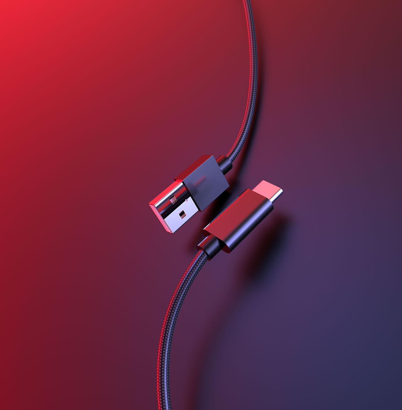 编织款数据线纯渲染