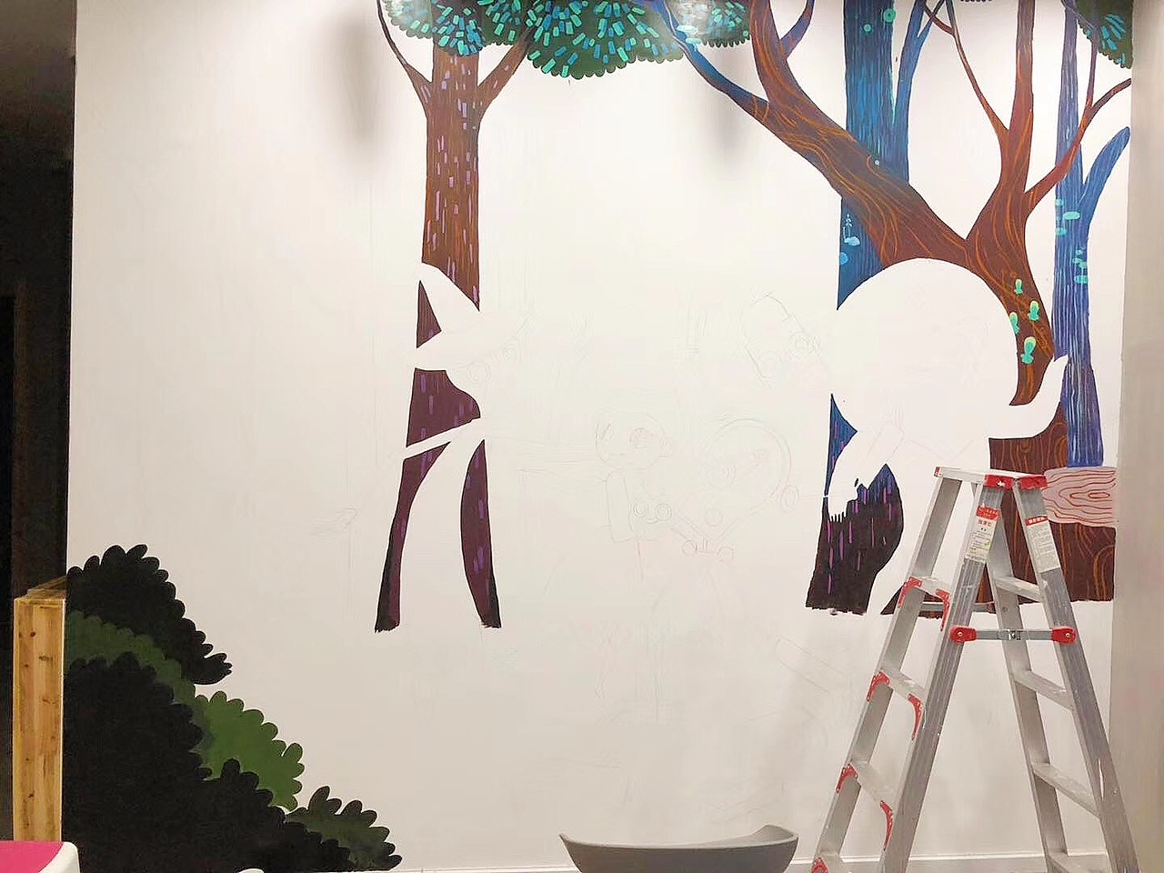 儿童培训机构墙绘