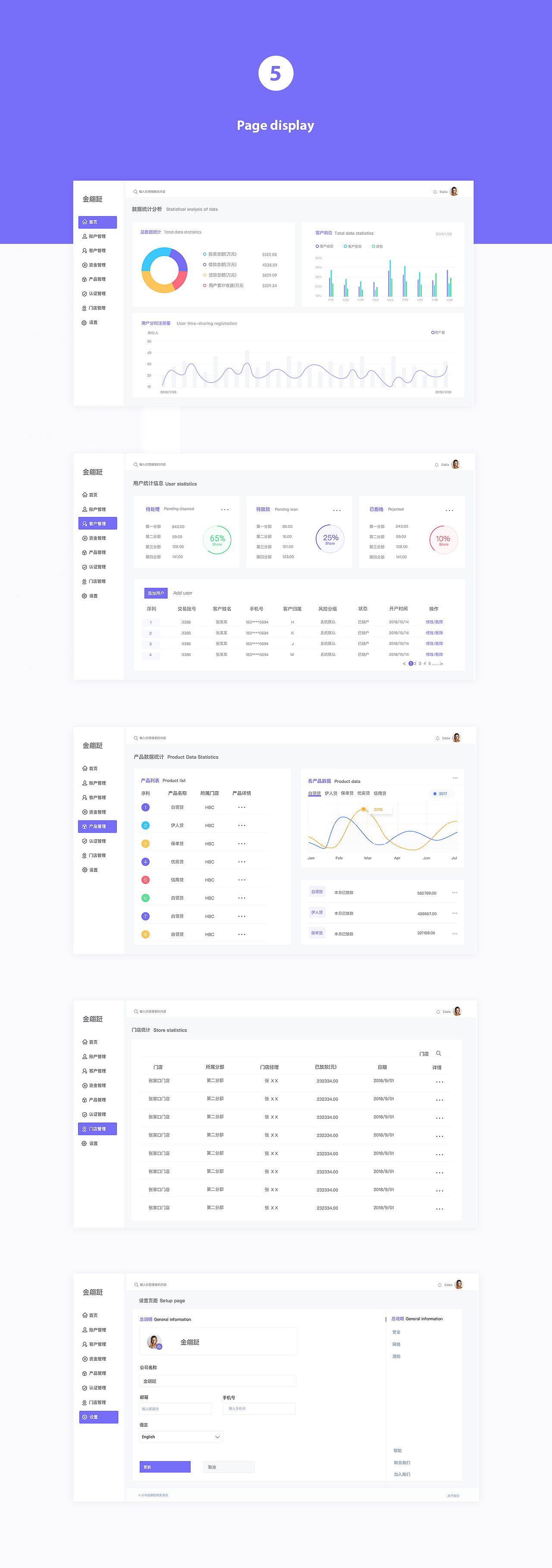 金翩跹金融简约后台系统设计（图ZMTUxMDM3MTk2） - 软件界面 - 站酷设计师一颗柠檬阿原创素材 - 站酷ZCOOL