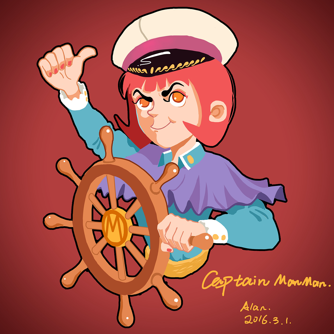 卡通微笑的年轻海盗船长，手里拿着一把剑和一个眼罩。插画图片素材_ID:419849517-Veer图库