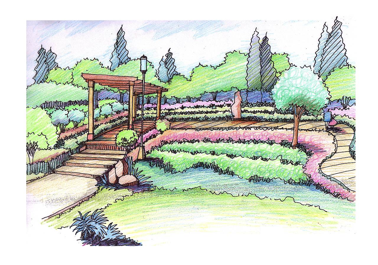 景观廊架效果图|空间|景观设计|xmanddxj - 原创作品 - 站酷 (zcool)