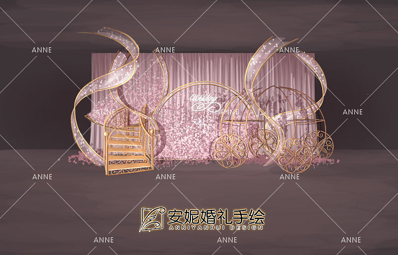 粉嫩粉嫩的一波（图ZMTYxNjUxMTU2） - 舞台美术 - 站酷设计师安妮婚礼手绘原创素材 - 站酷ZCOOL