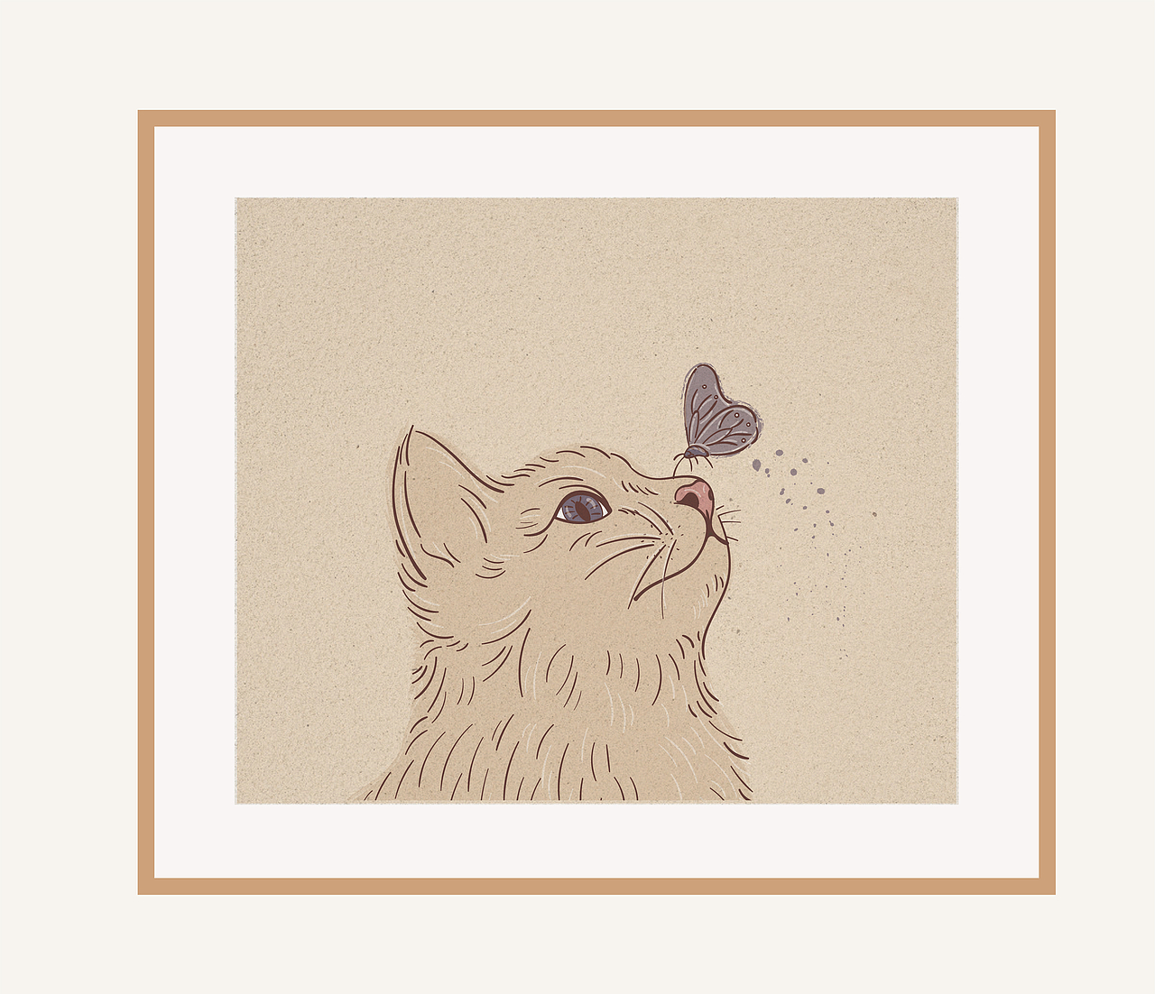 猫咪装饰画线稿