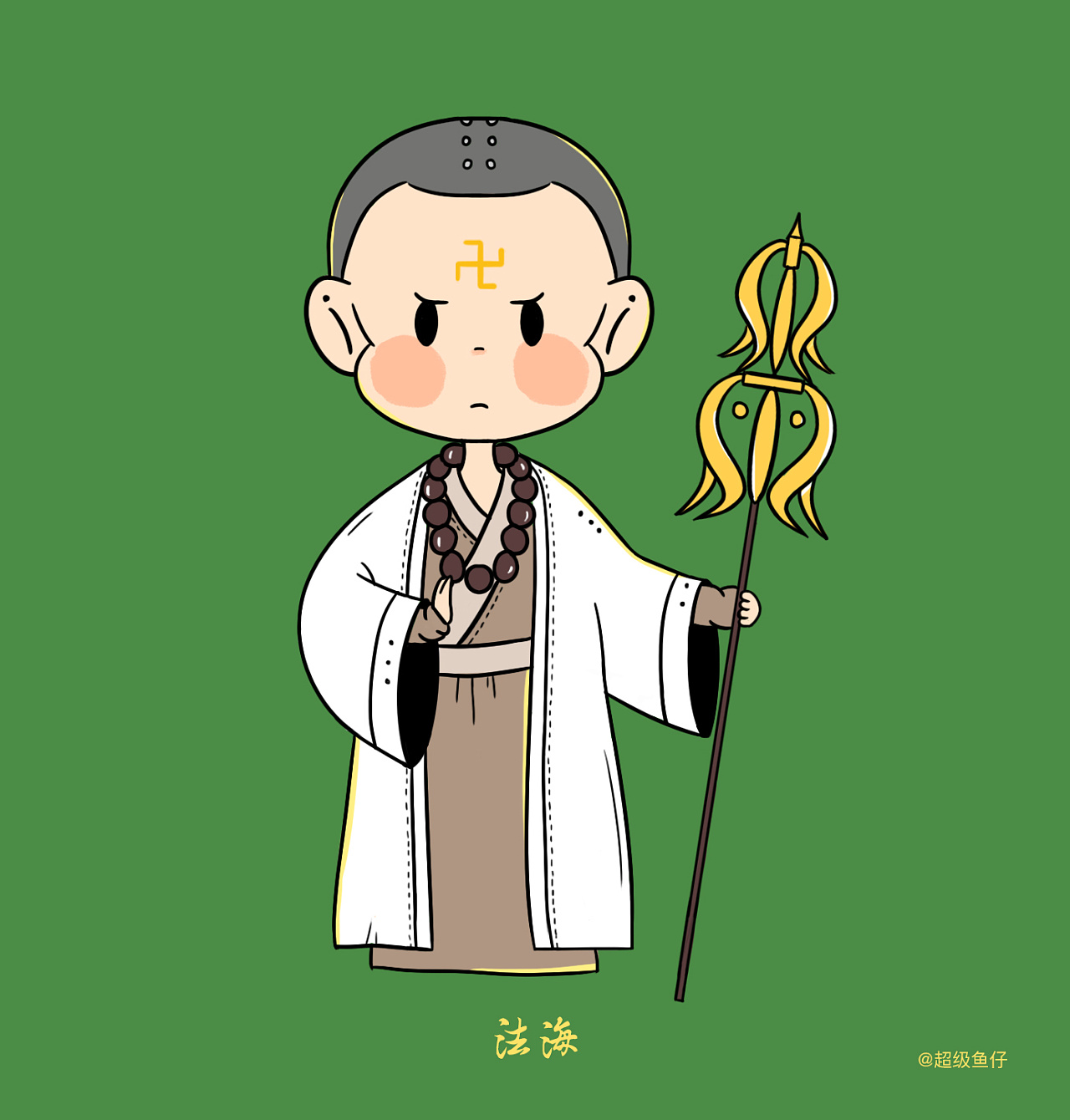 插画练习|徐克的《青蛇》q版可爱插画