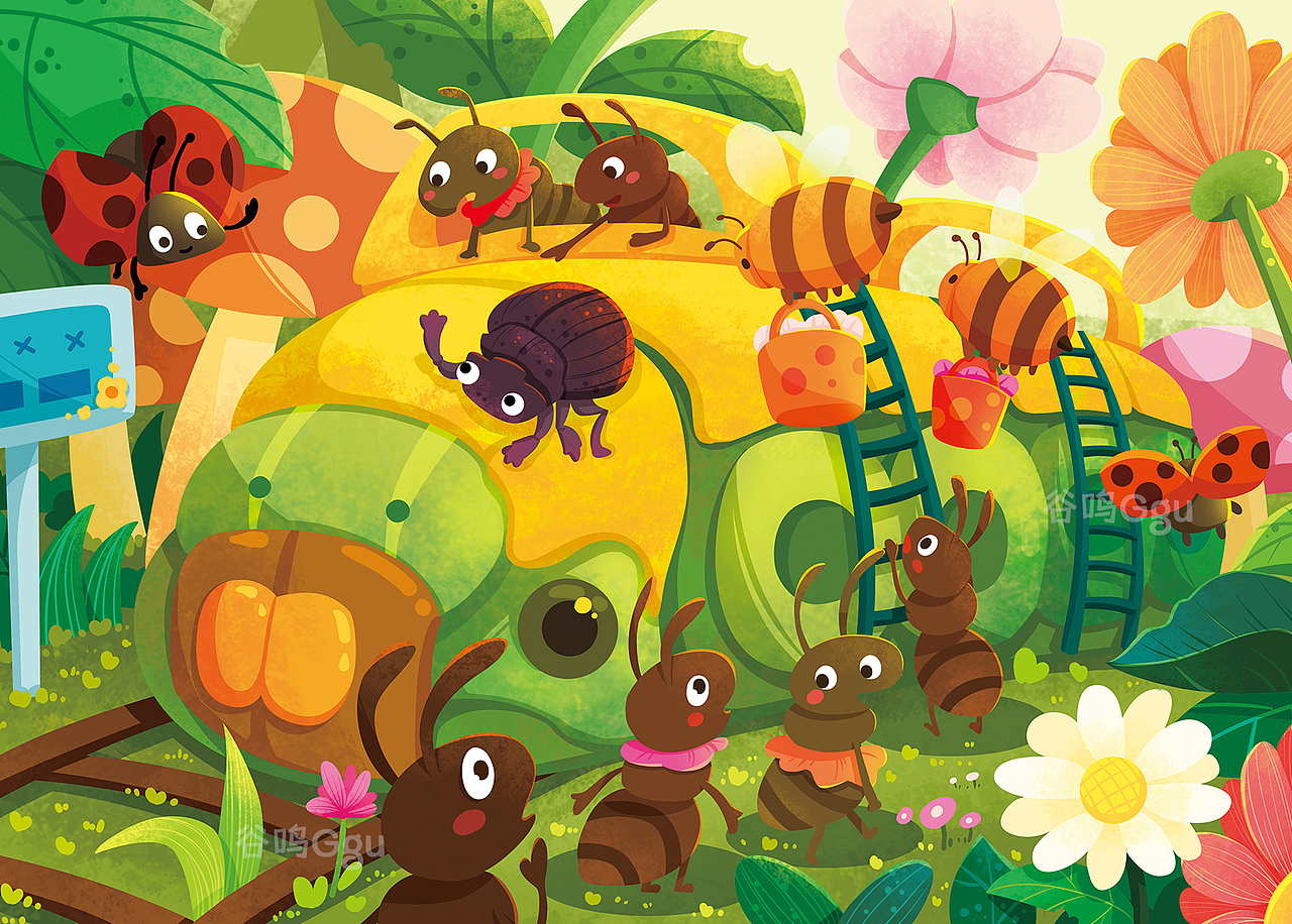 益智拼图插画系列2—太空；恐龙；森林（图ZMjg4NjM3OTUy） - 创作习作 - 站酷设计师谷鸣Ggu原创素材 - 站酷ZCOOL