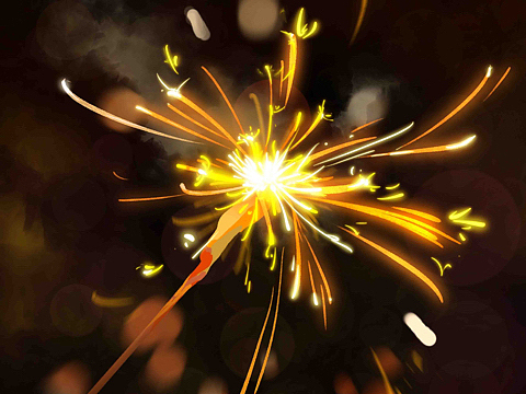 ipad厚涂仙女棒烟花92新手练习 含步骤