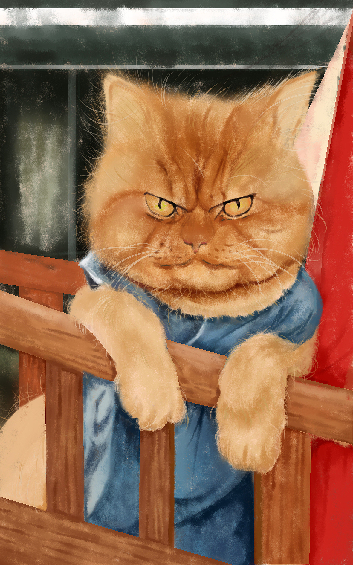 板绘照片临摹的猫大哥