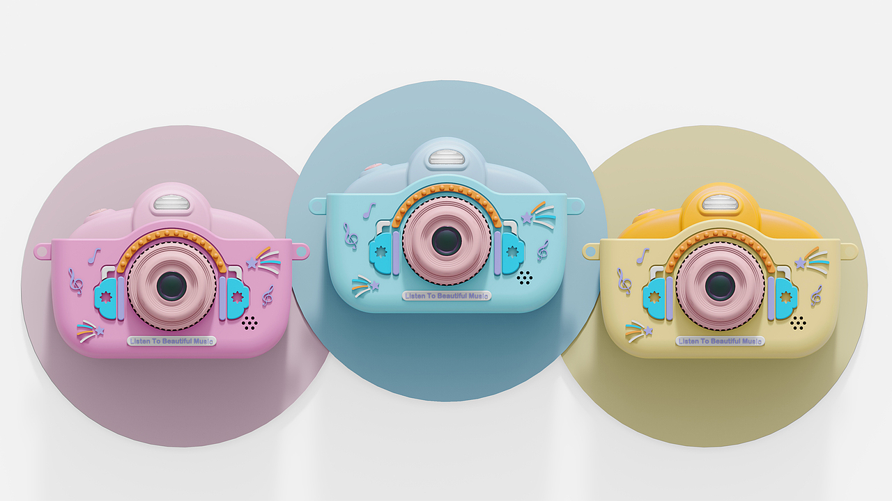 马卡龙色系儿童照相机（图ZMjkzNTMxODA0） - 电子产品 - 站酷设计师鼎浩工业设计原创素材 - 站酷ZCOOL
