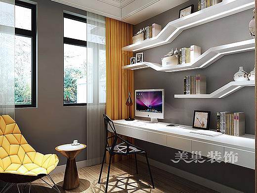 美巢郑州汇港铭都122平三室两厅装修现代简约效果图