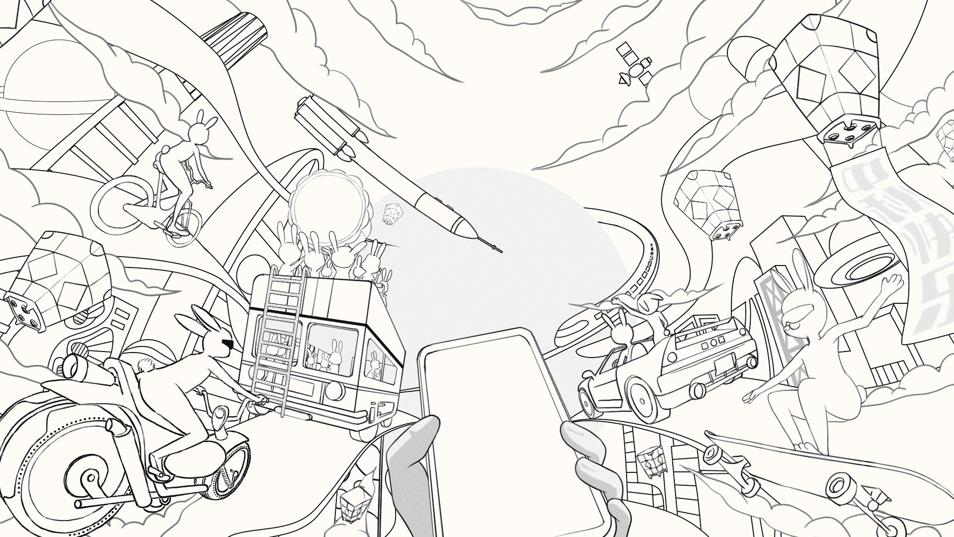 滴滴中秋创意插画视觉延展（图ZMjY2MzkyOTcy） - 商业插画 - 站酷设计师TMM_工作室原创素材 - 站酷ZCOOL