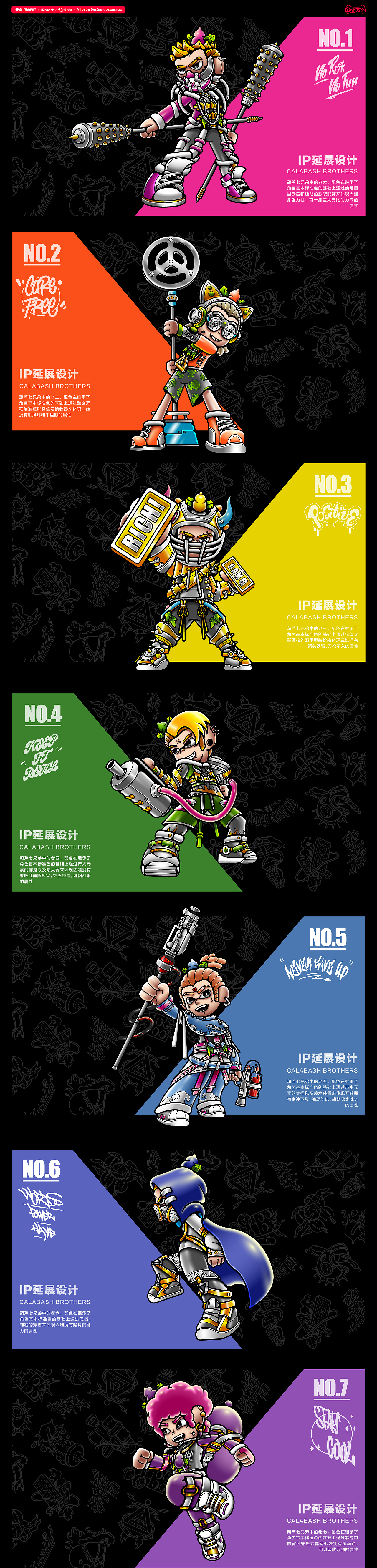 【国漫万创】暗黑系葫芦兄弟潮流IP设计（图ZMjcxMTI0MTcy） - IP形象 - 站酷设计师Lexkon_Liu原创素材 - 站酷ZCOOL